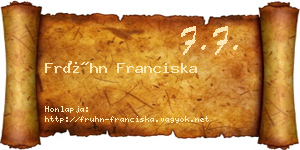 Frühn Franciska névjegykártya
